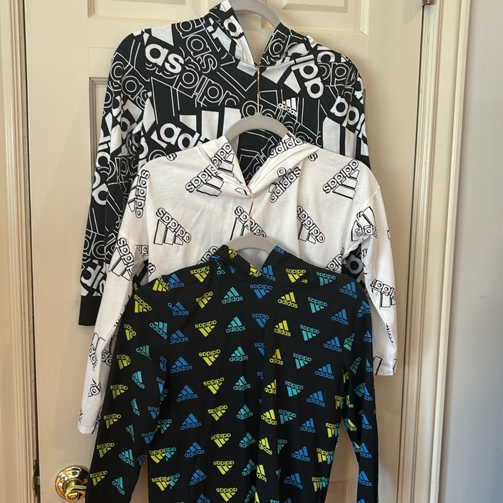Three Adidas hoodies